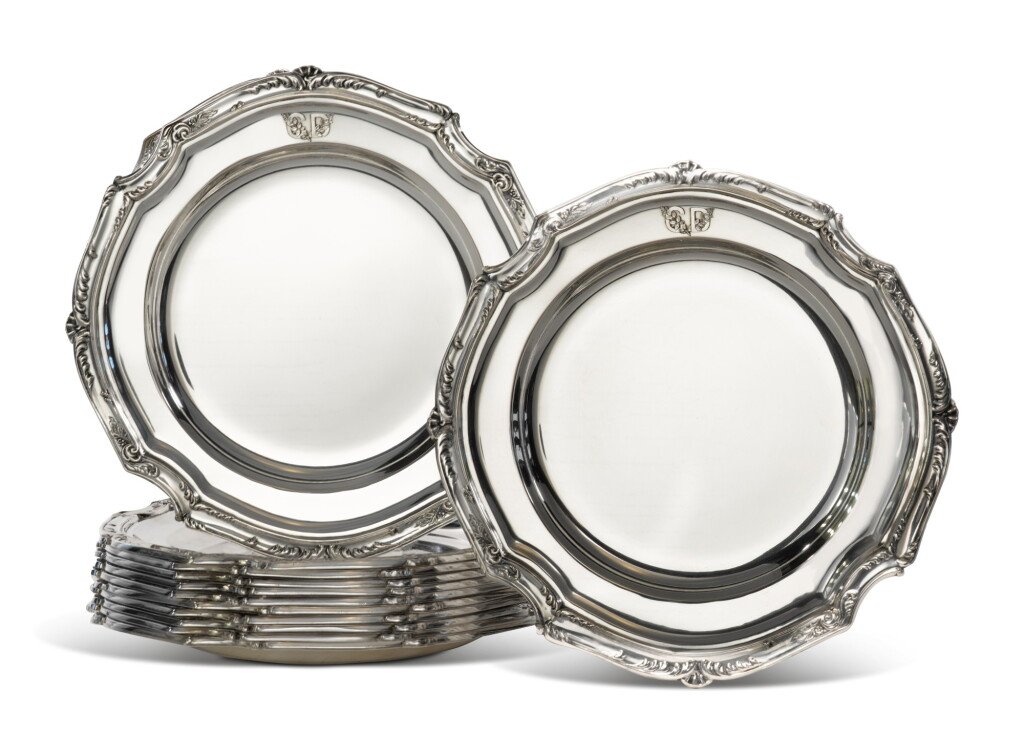 View full screen - View 1 of Lot 233. A Set of Twelve Danish Silver Dinner Plates, E. Dragsted, Copenhagen, 1936.