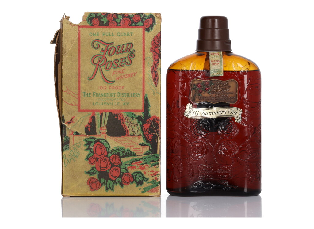 View full screen - View 1 of Lot 188. Four Roses Albert B. Blanton 16 Year Old 100 Proof 1917 (1 Bottle Quart).