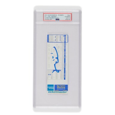 View full screen - View 1 of Lot 6. Tom Brady Signed ‘Drew Bledsoe Injured / Brady Plays’ September 23, 2001 Game Ticket.