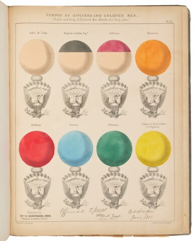 View full screen - View 1 of Lot 1023. (United States Army. Uniform and Dress) | First edition of the 1851 Regulations, signed by the commander of the Department of Texas .