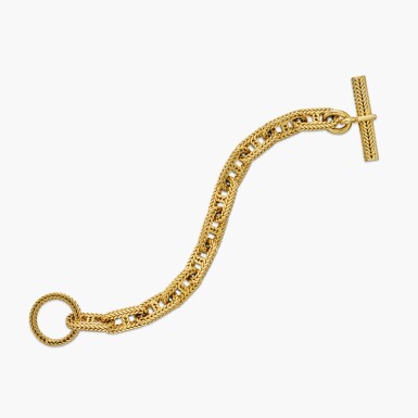 View full screen - View 1 of Lot 203. Gold ‘Chaîne d’Ancre Tressé’ Bracelet, France.