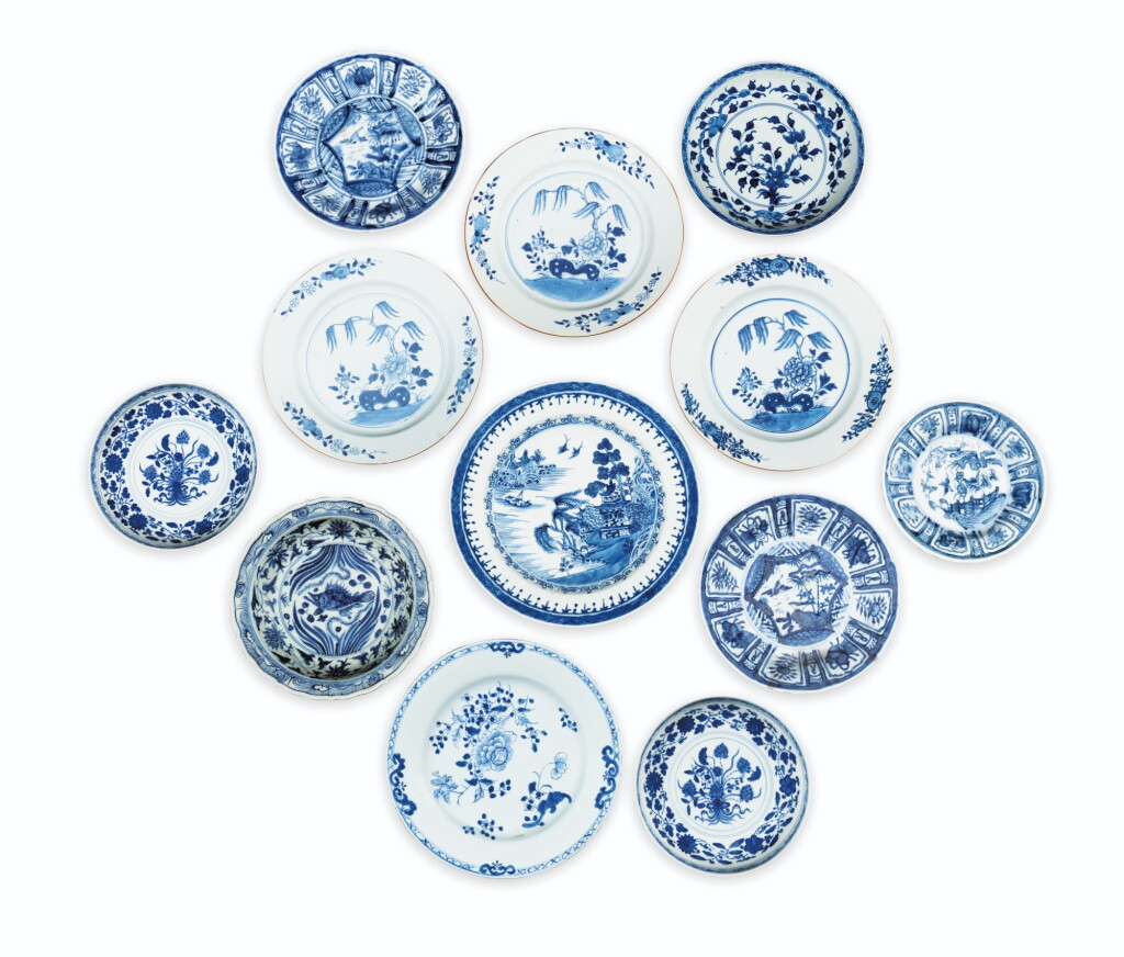 View full screen - View 1 of Lot 65. A group of twelve blue and white dishes, China.
