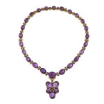 Collier améthystes et perles