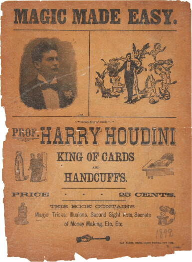 Voir en plein écran - Voir 1 du lot 341. Houdini, Harry (Erik Weisz) | Learn a vivisection act for just $2.00.