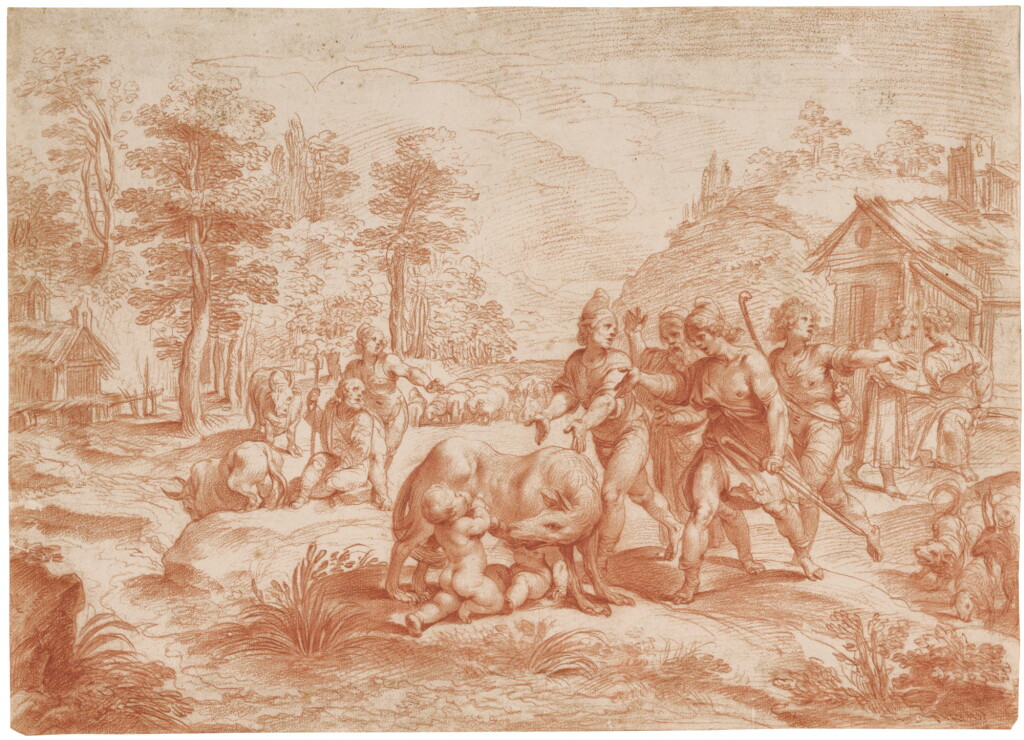 View full screen - View 1 of Lot 27. GIUSEPPE CESARI, CALLED IL CAVALIER D'ARPINO | THE DISCOVERY OF ROMULUS AND REMUS.