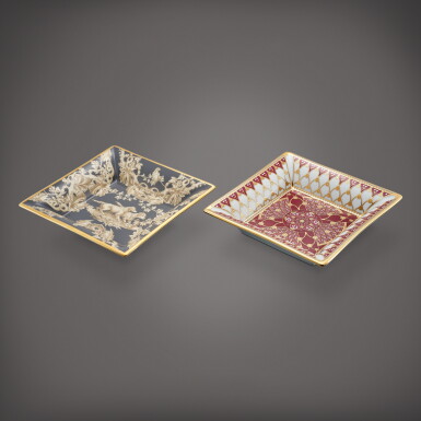 View full screen - View 1 of Lot 8680. Porcelain de Limoges | A set of two commemorative Limoges porcelain and enamel dishes, Circa 2018 and 2020 | 百達翡麗 | Porcelain de Limoges | 一套二件利摩日陶瓷及琺瑯擺飾盤,約2018年及2020年製.
