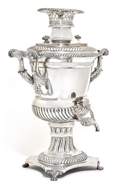 View full screen - View 1 of Lot 249. A silver samovar, Yakov Wiberg, Moscow, 1828.