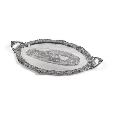 View full screen - View 1 of Lot 166. An American Silver Tray Featuring Rosa Bonheur's The Horse Fair, Tiffany & Co., New York, Circa 1856-1860.