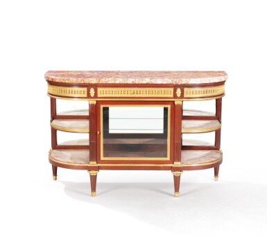 View full screen - View 1 of Lot 185. A Louis XVI style gilt-bronze mounted and mahogany console desserte .