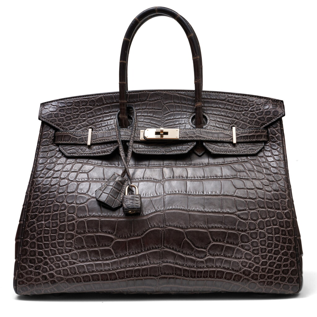 View full screen - View 1 of Lot 1376. Gris Matte Alligator Birkin 35 Palladium Hardware, 2011.