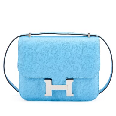 View full screen - View 1 of Lot 6114. Bleu Celeste Epsom Mini Constance 18 Palladium Hardware, 2023.