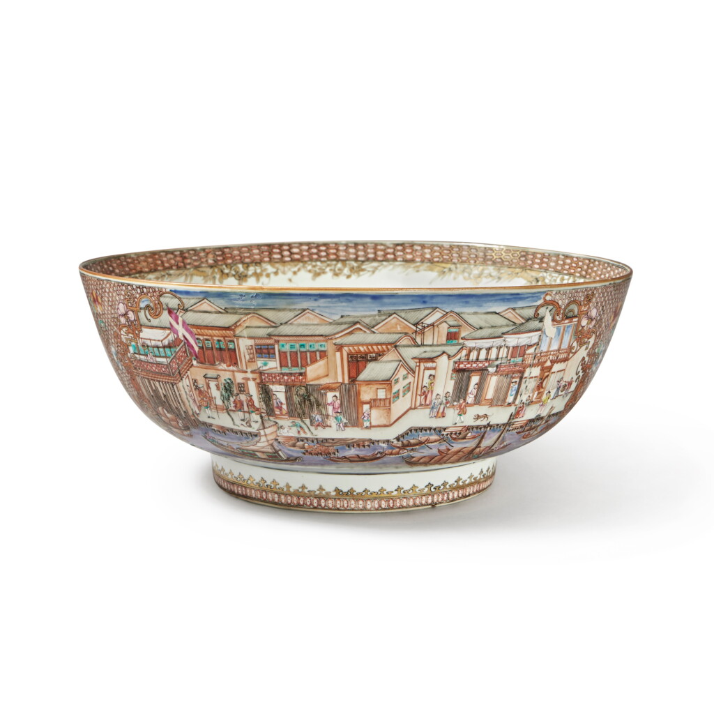 View full screen - View 1 of Lot 622. An Important Chinese Export 'Hong' Punch Bowl, Qing Dynasty, Qianlong Period, circa 1775.