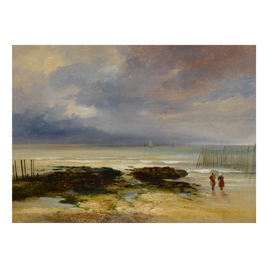 View full screen - View 1 of Lot 25. JULES COIGNET | VIEW OF THE BEACH AT DIEPPE.