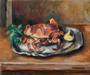 View full screen - View 1 of Lot 46. Nature morte au crabe.