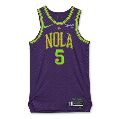 View full screen - View 1 of Lot 166. Dejounte Murray New Orleans Pelicans 2024-2025 Game Worn City Edition Jersey .