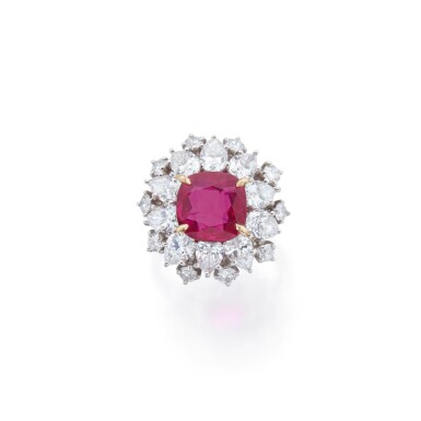 View full screen - View 1 of Lot 20. Harry Winston | Ruby and Diamond Ring .