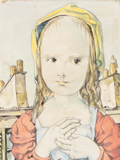 View full screen - View 1 of Lot 4. LÉONARD FOUJITA | PETITE FILLE AU PIGEON .