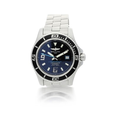 View full screen - View 1 of Lot 66. BREITLING | REFERENCE A17391 SUPEROCEAN A STAINLESS STEEL AUTOMATIC WRISTWATCH WITH DATE AND BRACELET, CIRCA 2017.