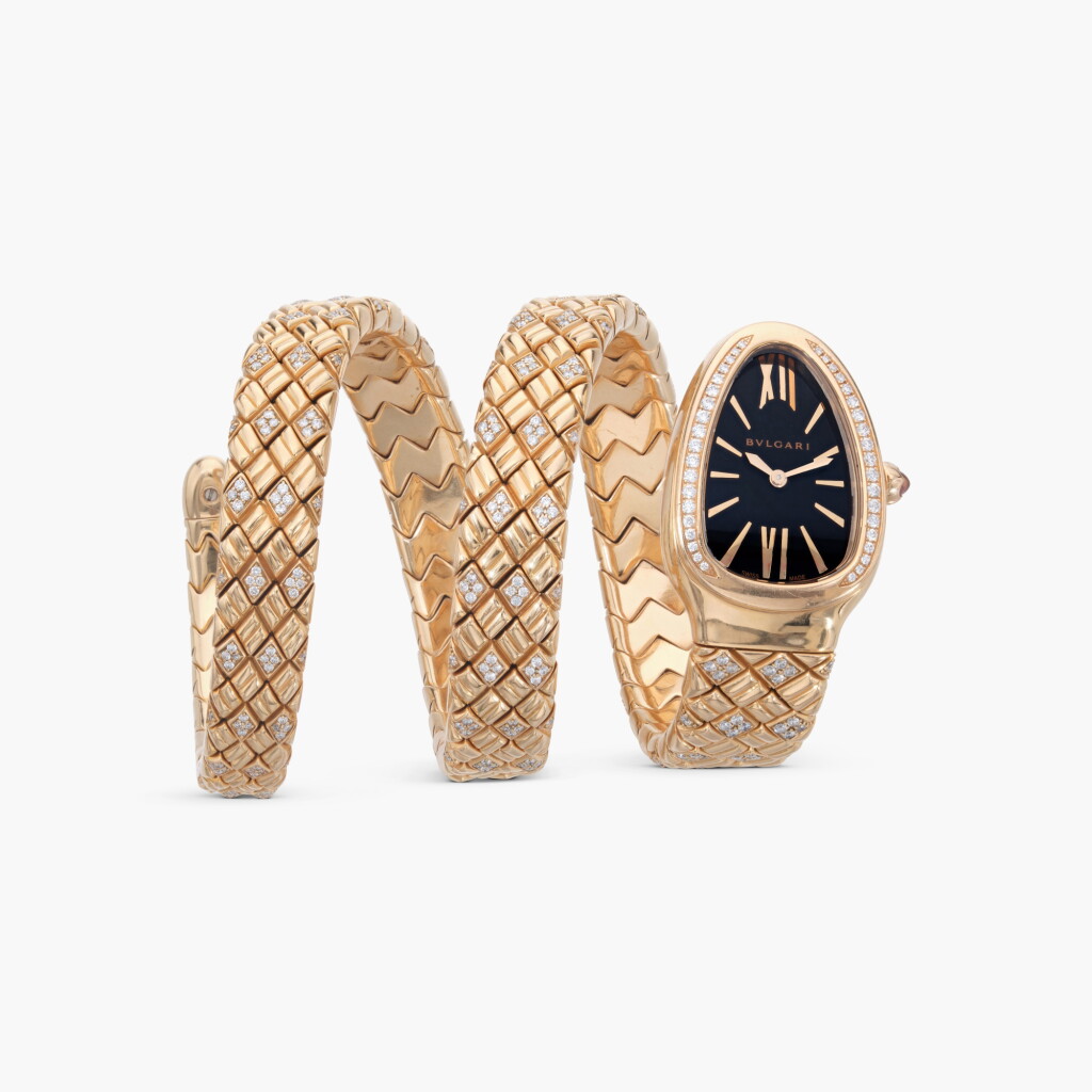 View full screen - View 1 of Lot 688. Gold and Diamond ‘Serpenti Spiga’ Wristwatch.