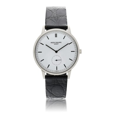View full screen - View 1 of Lot 130. PATEK PHILIPPE | REFERENCE 3893 A WHITE GOLD WRISTWATCH, CIRCA 1990.