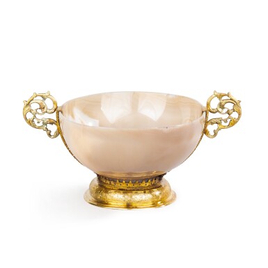 View full screen - View 1 of Lot 160. A German silver-gilt-mounted agate bowl, mid-17th century.