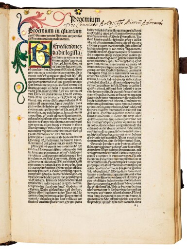 View full screen - View 1 of Lot 139. Antoninus, Summa theologica, Speyer, 1487, contemporary stamped German calf.