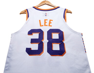 View full screen - View 1 of Lot 88. Saben Lee ‘Christmas Day’ Phoenix Suns 2023-2024 Game Worn Association Edition Jersey.