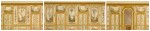 Set of three decorative schemes for a paneled Rococo interior