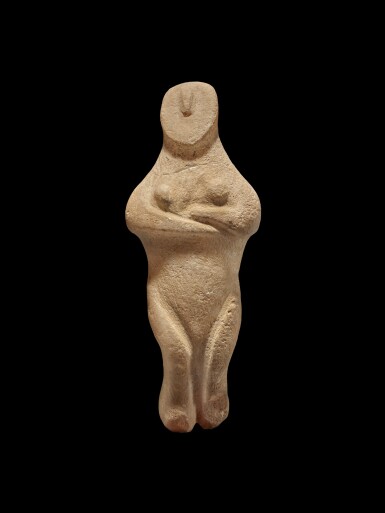 View full screen - View 1 of Lot 102. A Cycladic Marble Figure of a Goddess, Early Bronze Age I/II, circa 3000-2500 B.C..
