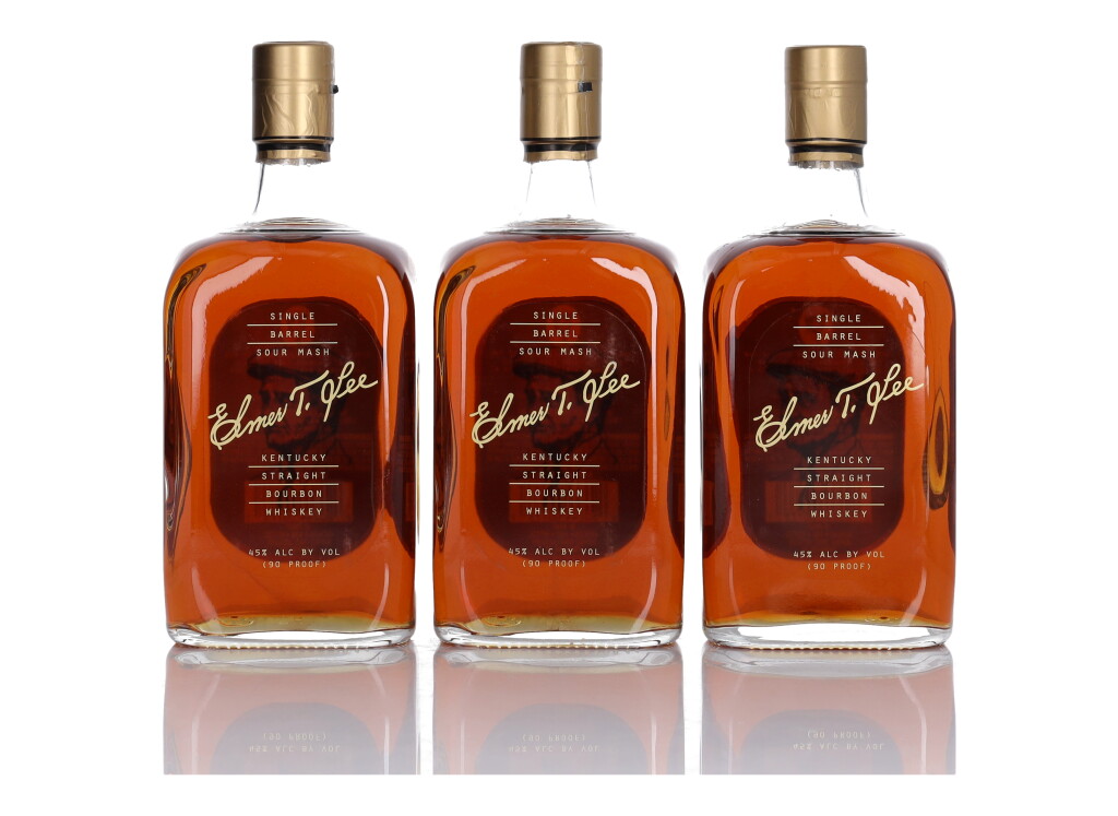 View full screen - View 1 of Lot 169. Elmer T. Lee Single Barrel 90 Proof NV (3 Bottles 75cl).