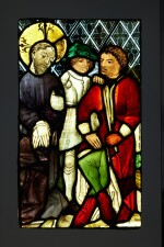 Stained Glass Panel of Christ before Pontius Pilate