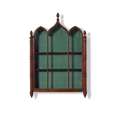 View full screen - View 1 of Lot 1630. A George III Carved Mahogany 'Gothick' Hanging Cabinet, Circa 1765.