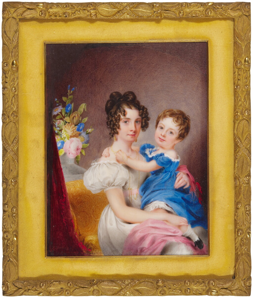 View full screen - View 1 of Lot 184. Portrait of a mother and child, circa 1825.