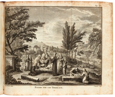 View full screen - View 1 of Lot 53. Guys. Voyage litteraire de la Grèce. 1776. 2 volumes. contemporary mottled calf.