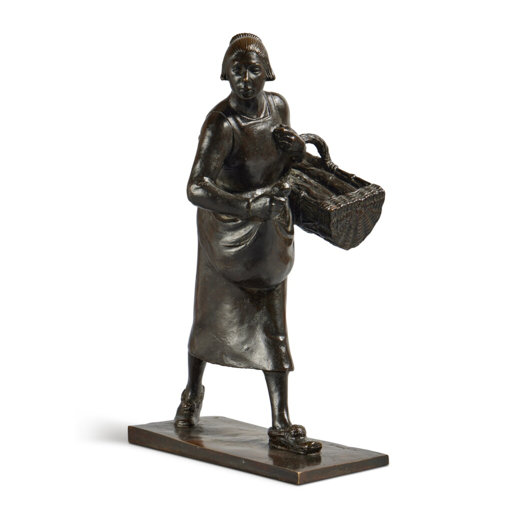 View full screen - View 1 of Lot 1127. Breton Peasant Woman with Bread Basket.