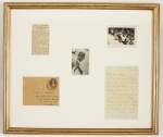 Gandhi, signed photograph and other items, framed