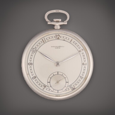 View full screen - View 1 of Lot 528. A platinum and diamond-set open faced dress watch, Circa 1935.