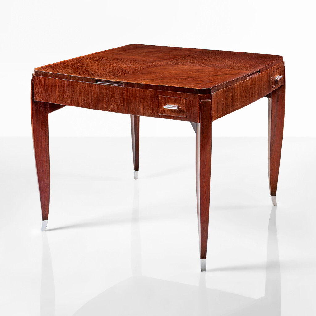 View full screen - View 1 of Lot 55. ÉMILE-JACQUES RUHLMANN | GAMES TABLE, MODEL NO. AR1073/NR1265.