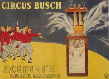 View full screen - View 1 of Lot 339. Houdini, Harry (Erik Weisz) | Houdini's Newest Sensation: the Water Torture Cell.