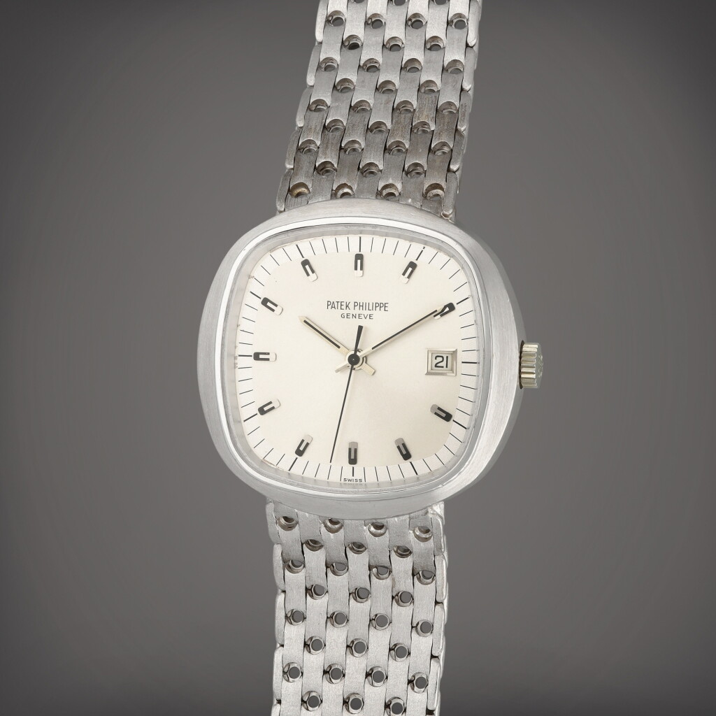 View full screen - View 1 of Lot 39. Beta-21, Reference 3587/2G A white gold wristwatch with date and bracelet Circa 1970.