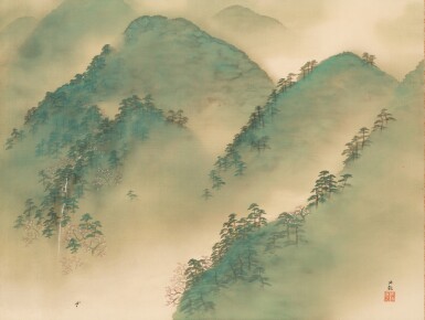 View full screen - View 1 of Lot 2046. Yokoyama Taikan (1868-1958), Rankyo Gorge after Rain (Ugo Rankyo), Showa period, early 20th century | 横山大観 雨後嵐峡 昭和時代前期 20世紀前半.