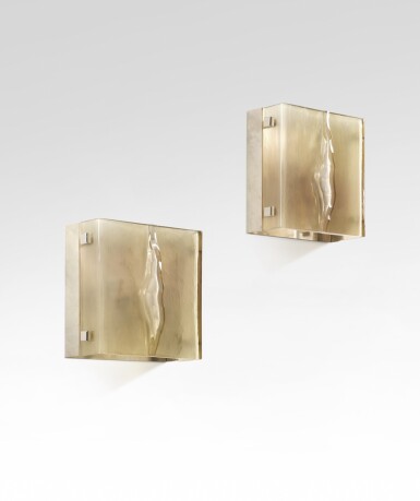 View full screen - View 1 of Lot 107. Pair of wall lamps.