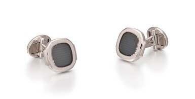 View full screen - View 1 of Lot 40. PATEK PHILIPPE | NAUTILUS, A PAIR OF WHITE GOLD CUFFLINKS, CIRCA 2015.