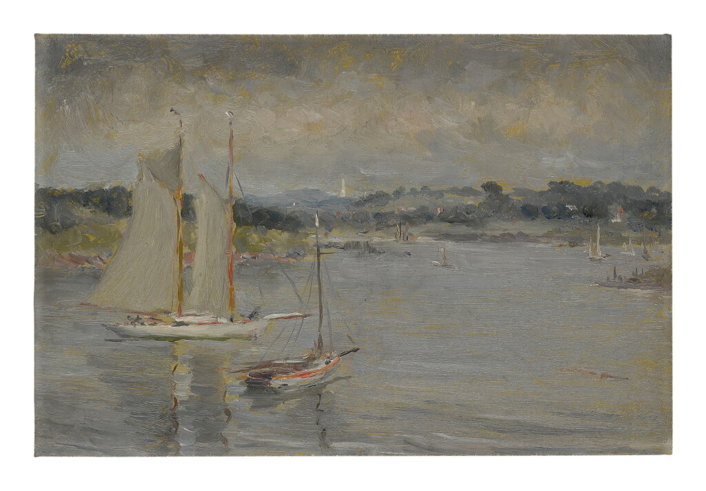 View full screen - View 1 of Lot 13. REYNOLDS BEAL | YORK HARBOR & PORT WASHINGTON: A PAIR OF WORKS.