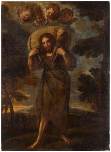 View full screen - View 1 of Lot 87. SPANISH SCHOOL, 17TH CENTURY | SAINT JOHN THE BAPTIST.