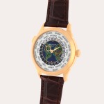 World Time, Reference 5231J-001 | A yellow gold world time wristwatch with a cloisonné enamel dial depicting Europe, Africa and the Americas | Circa 2019