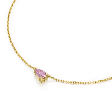 View full screen - View 1 of Lot 135. Fancy Intense Purple-Pink diamond pendant necklace .