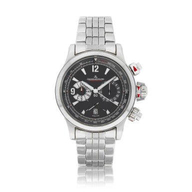 View full screen - View 1 of Lot 9338. Jaeger-LeCoultre | Master-Compressor, Reference 146.8.25, A stainless steel chronograph wristwatch with date and bracelet, Circa 2008 | 積家 | Master-Compressor 型號146.8.25 精鋼計時鏈帶腕錶,備日期顯示,約2008年製.