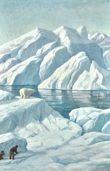View full screen - View 1 of Lot 42. EMANUEL PETERSEN | Bear Hunting in Greenland.