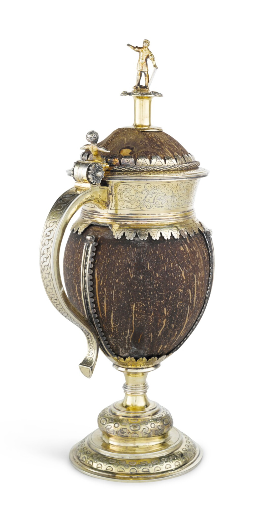 View full screen - View 1 of Lot 1. A German Silver-Gilt-Mounted Coconut Tankard, Circa 1570-90.